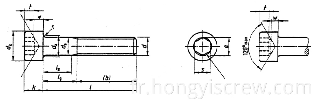 Filant complet à haute résistance 12.9 Boulon de touche Allen hex